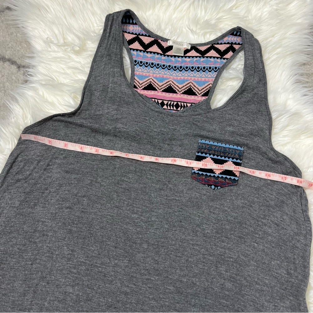 Gray Racerback Geometric Tank Top - Picture 8 of 10